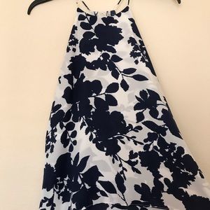 Navy Blue and white halter top✨